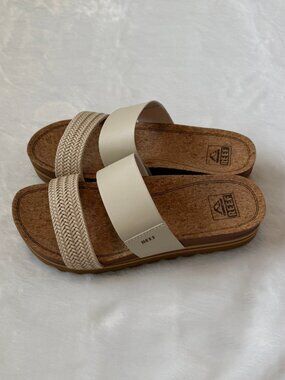 Reef Slide Sandals - Cream - Size 8